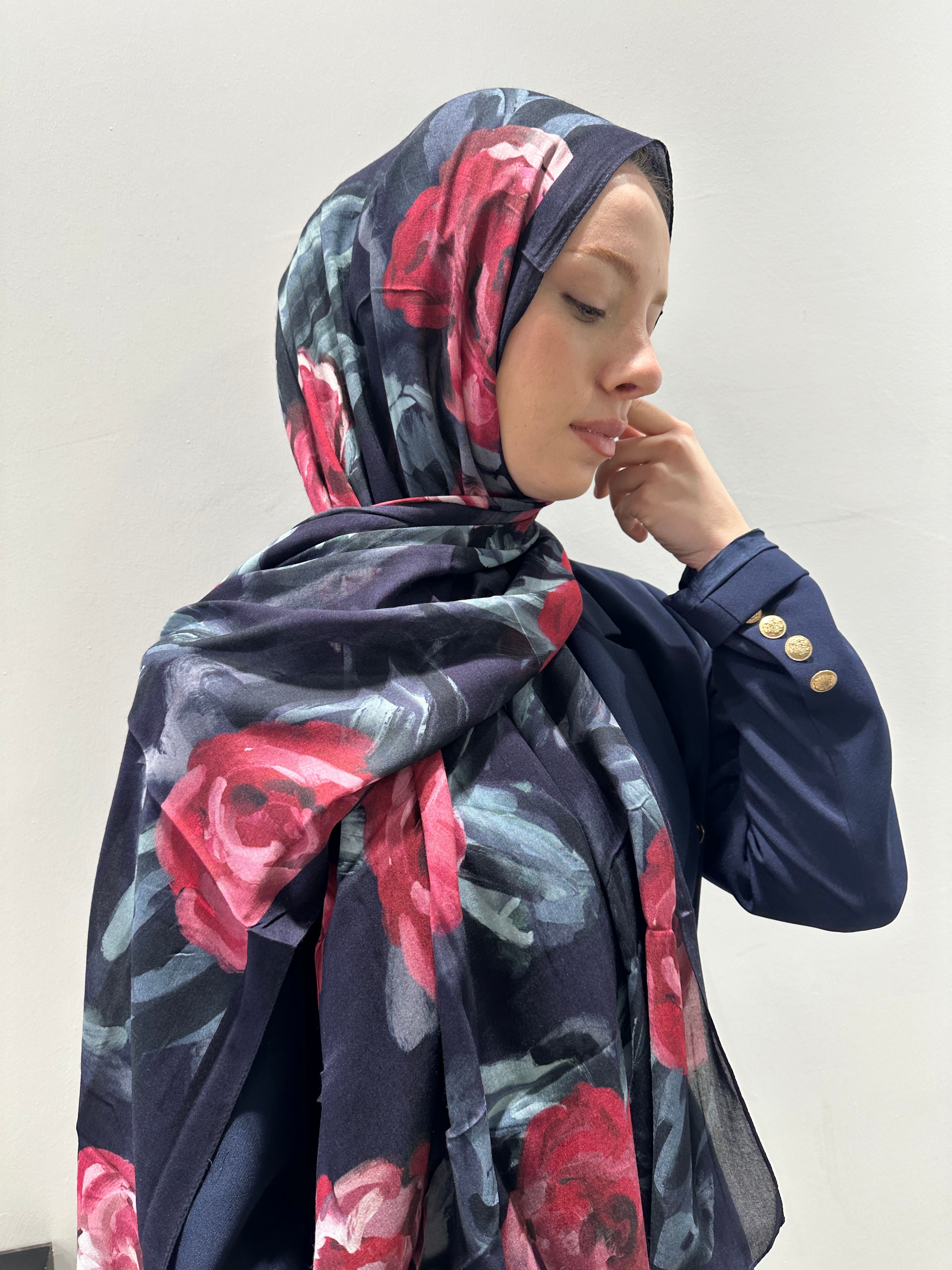 Rami Serisi Summer Rose Desenli Şal