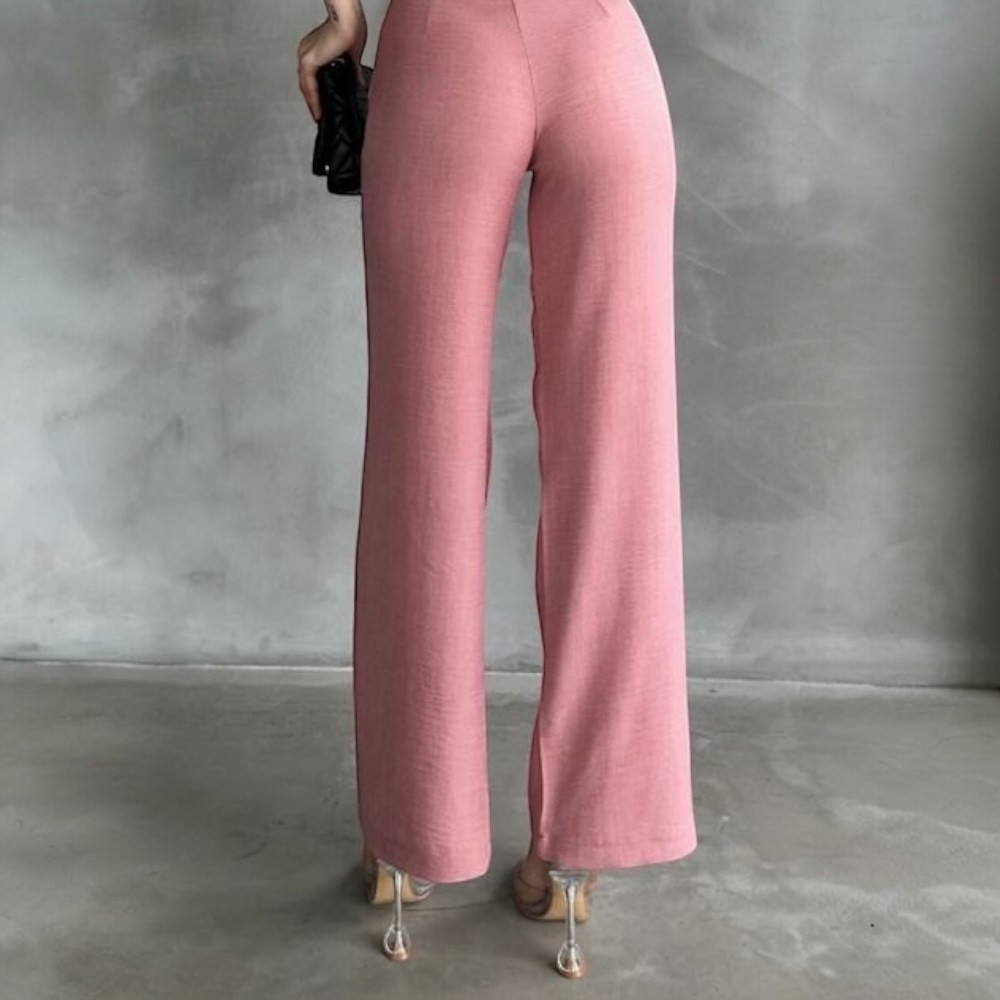 Kemerli Keten Pantolon