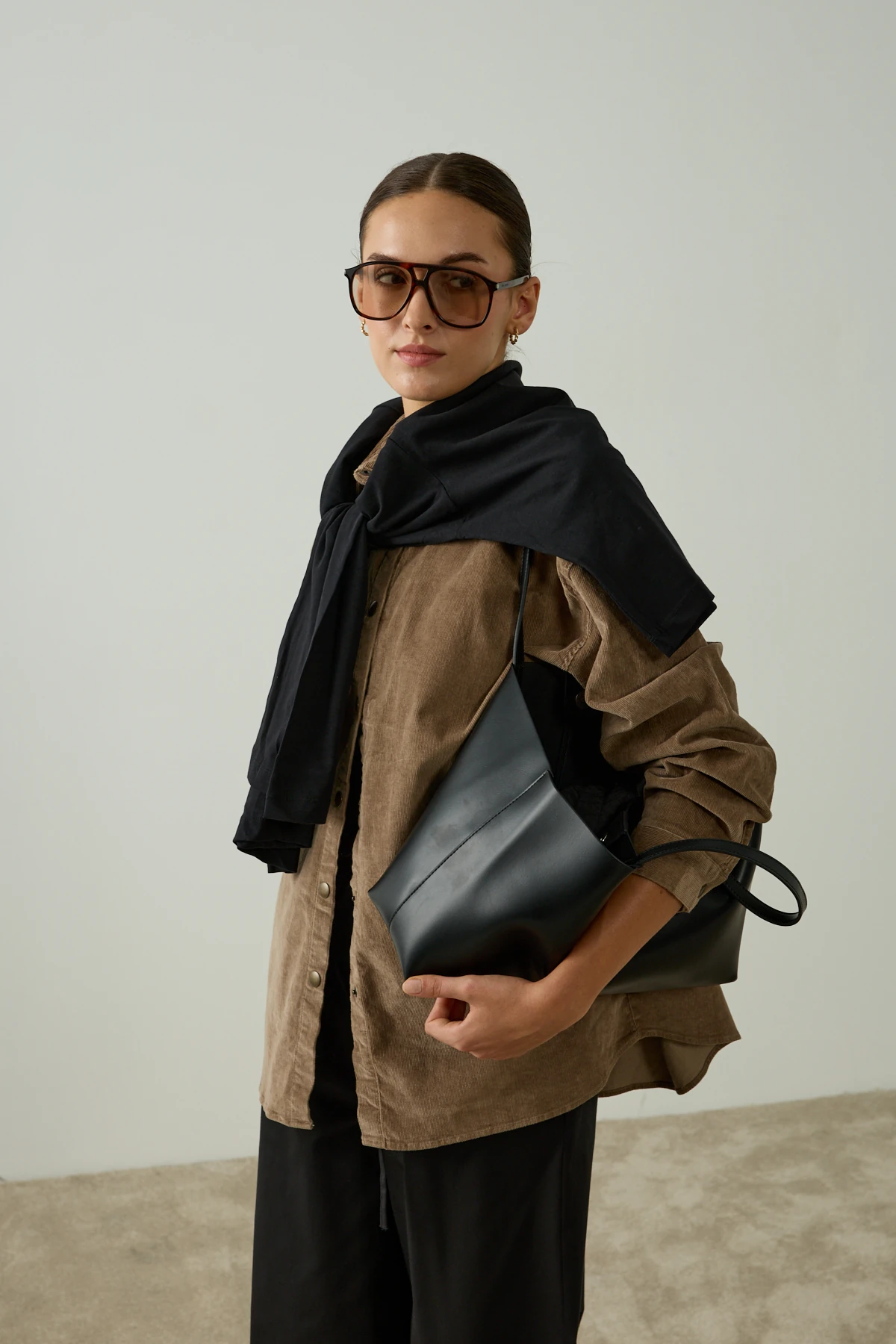 Sütlü Kahve Kadife Gömlek