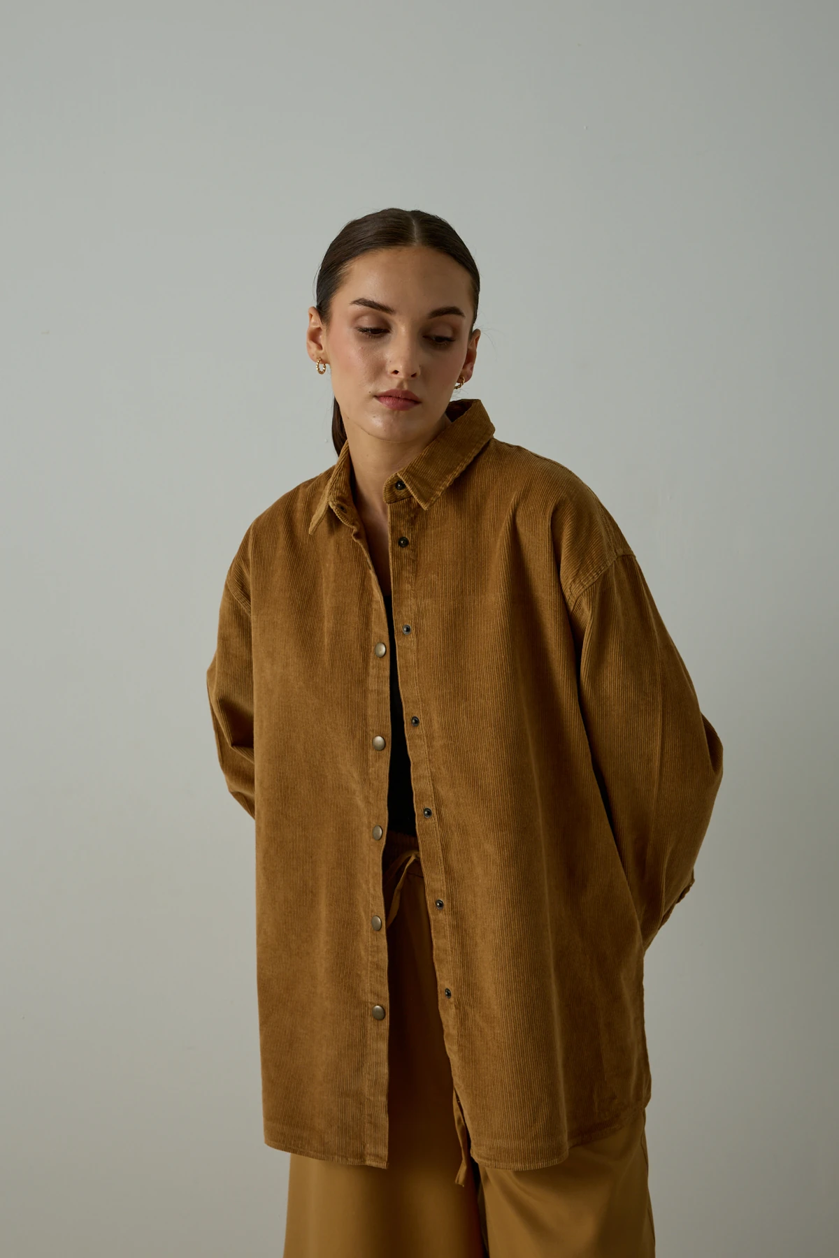 Hardal Kadife Gömlek