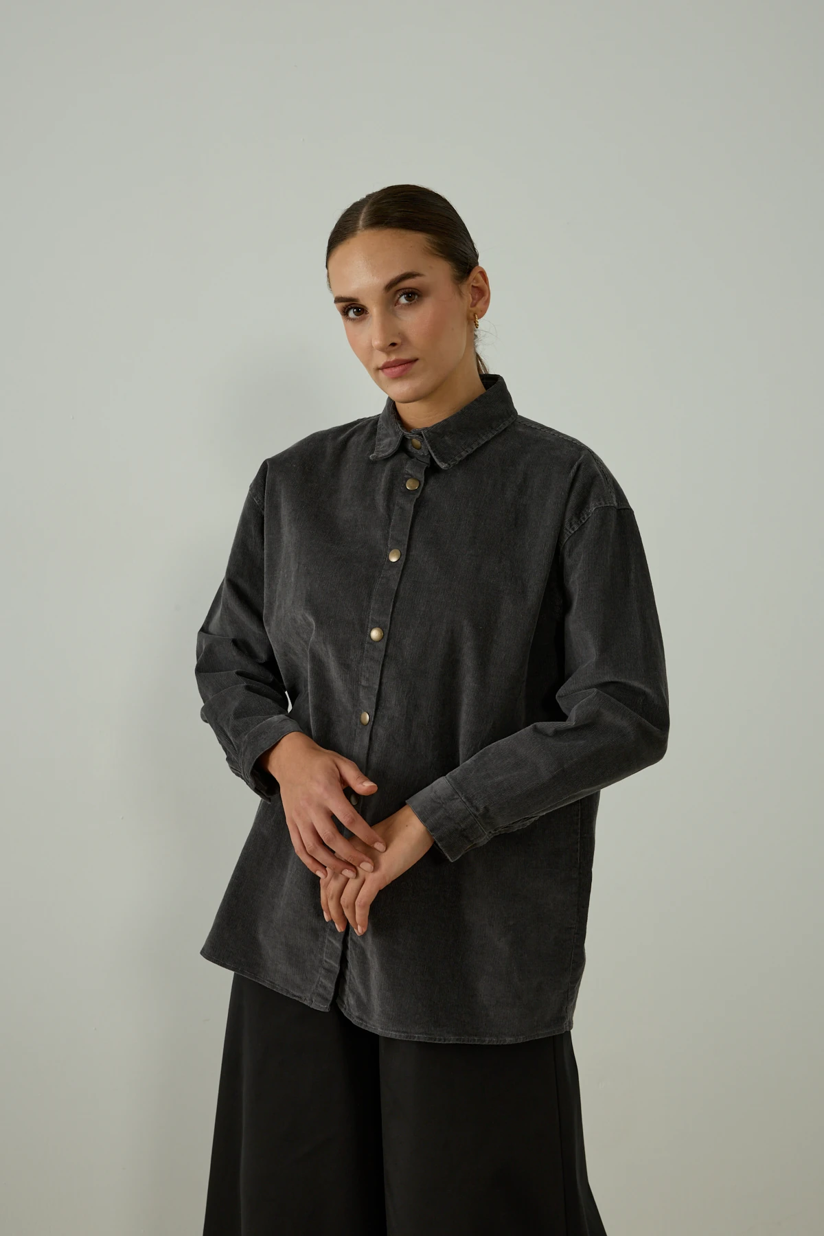 Gri Kadife Gömlek