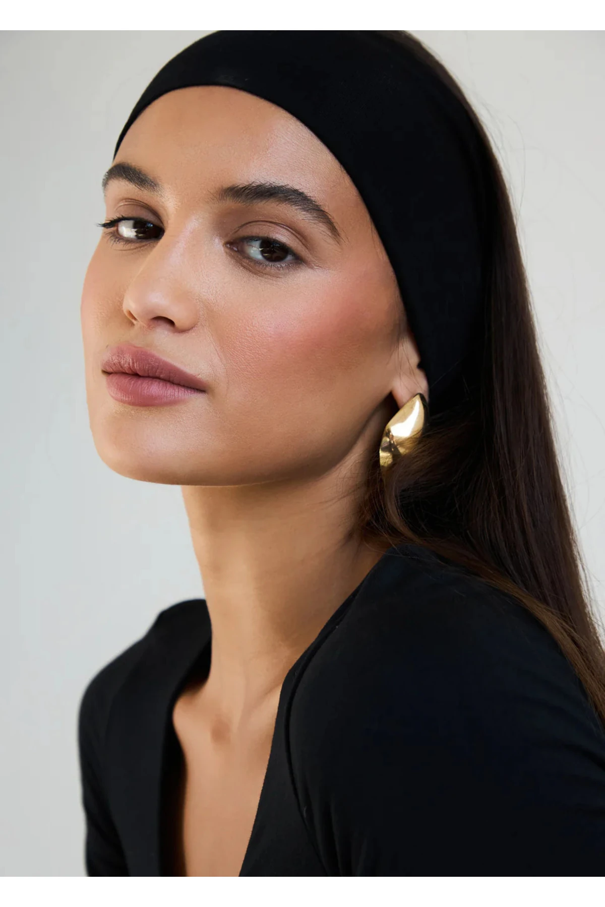 Likralı Siyah Sportif Saç Bandı & Bandana main variant image