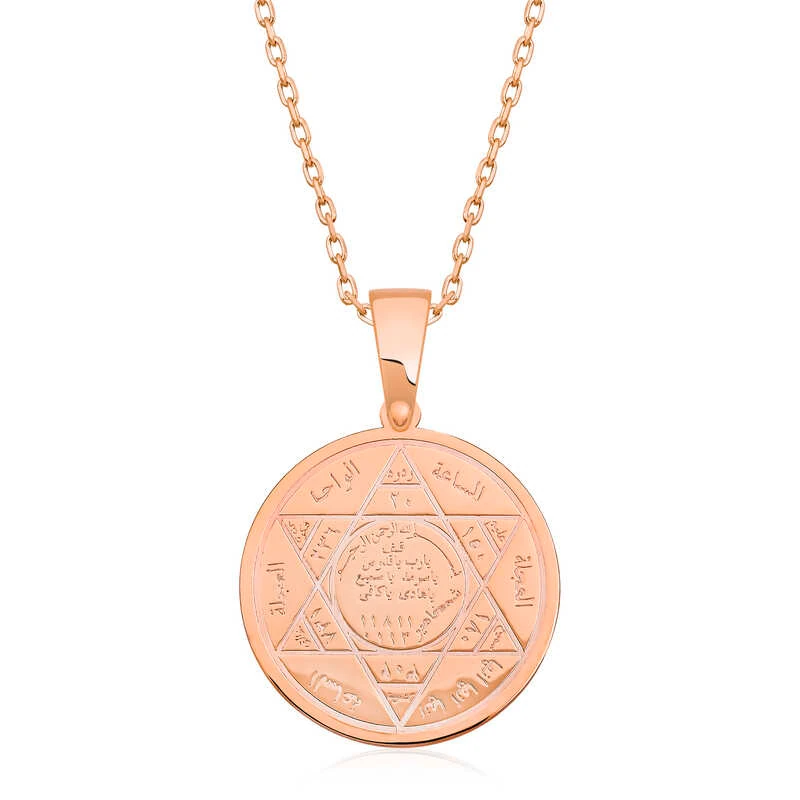 ​Gümüş Rose Süleyman Mührü Kolye