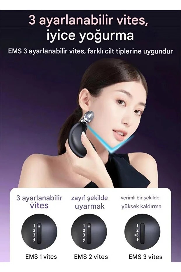Yüz Ve Boyun Kırşıklık Giderici 3 Modlu Titreşimli Ems Masaj Aleti(Gıdık, Sarkma, Kırışıklık)