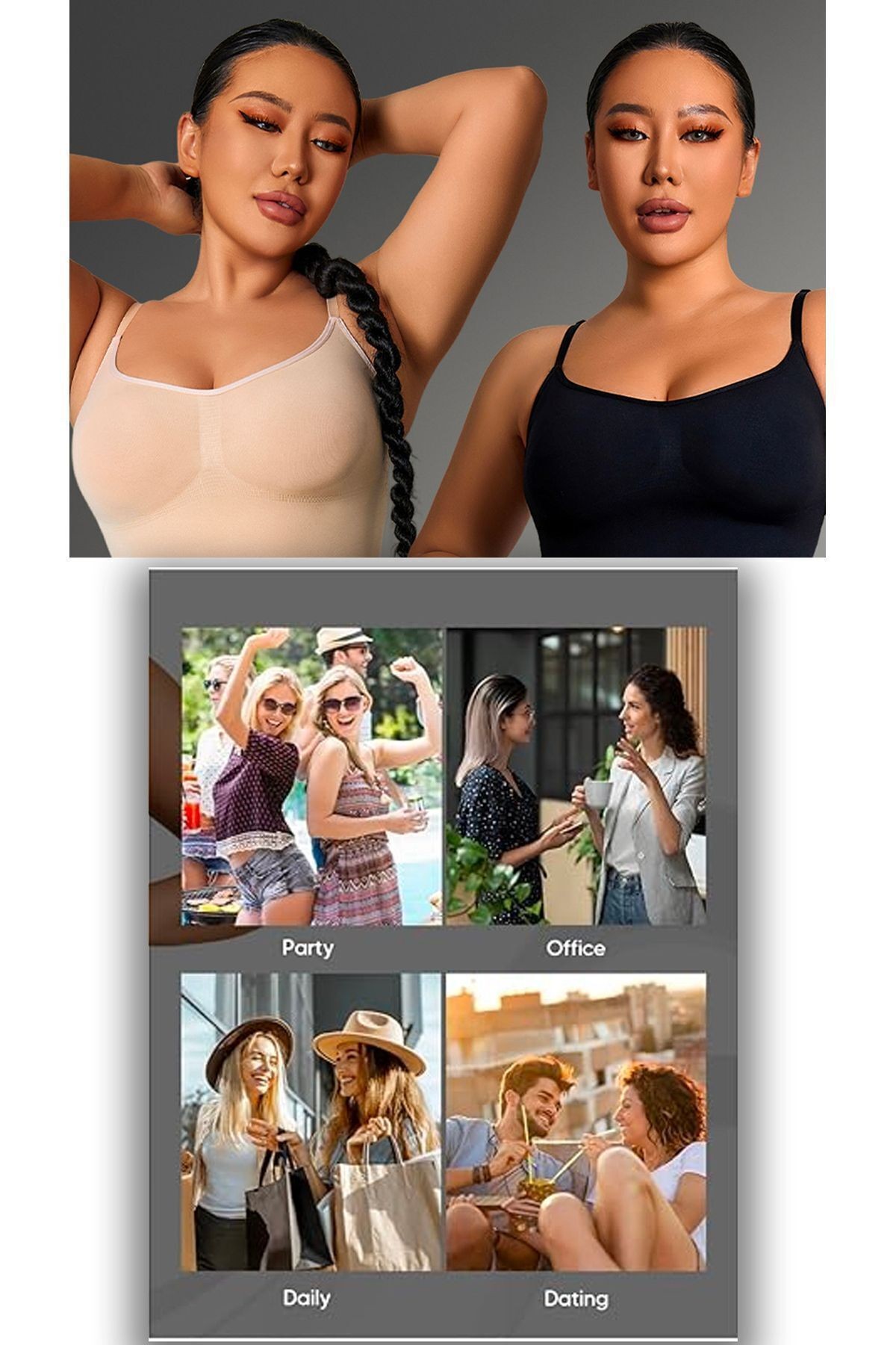 TÜM VÜCUT BEL BACAK GÖĞÜS BASEN TOPARLAYICI İNCELTİCİ SHAPEWEAR KORSESİ TAM BOY SİYAH KORSE