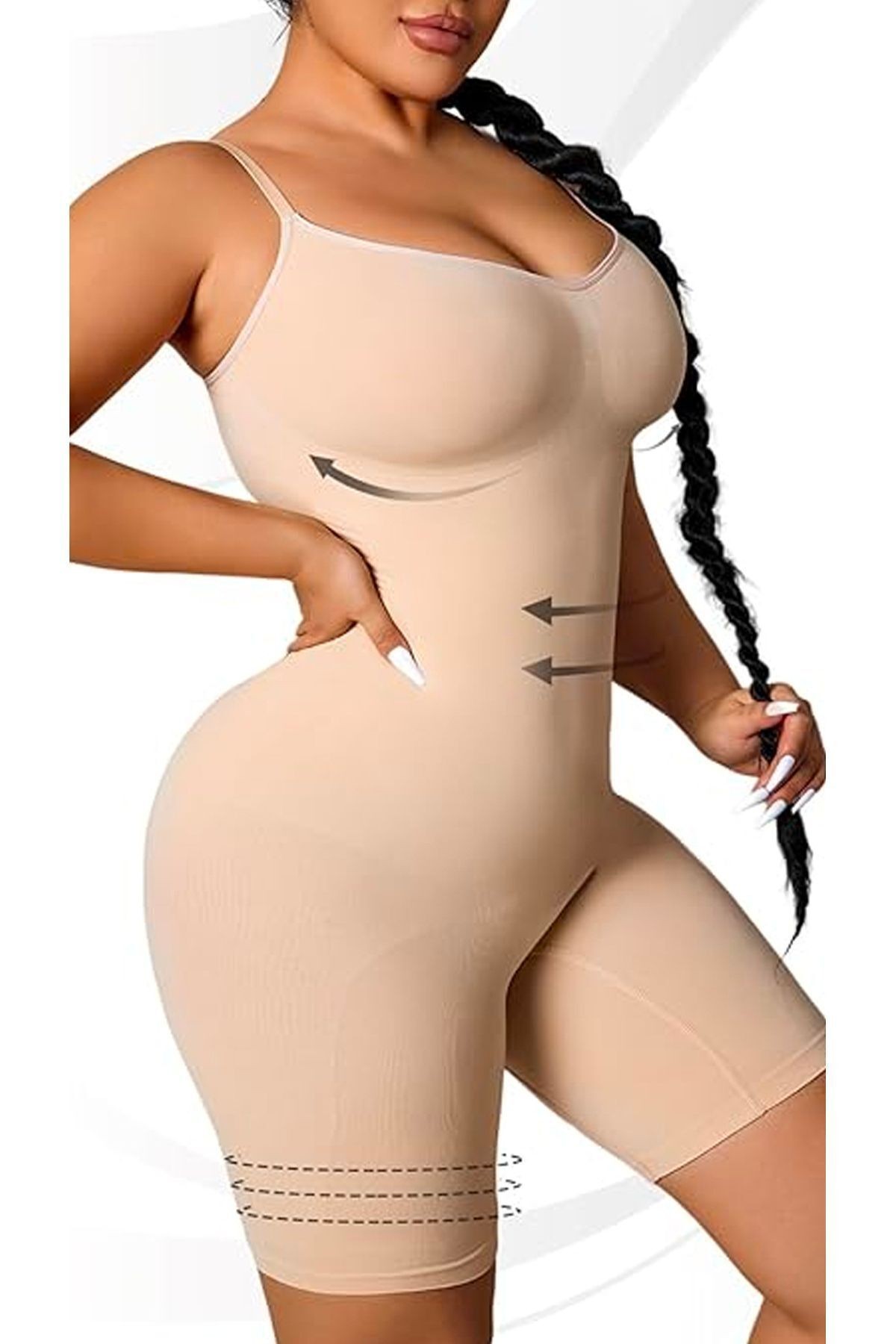 TÜM VÜCUT BEL BACAK GÖĞÜS BASEN TOPARLAYICI İNCELTİCİ SHAPEWEAR KORSESİ TAM BOY SİYAH KORSE