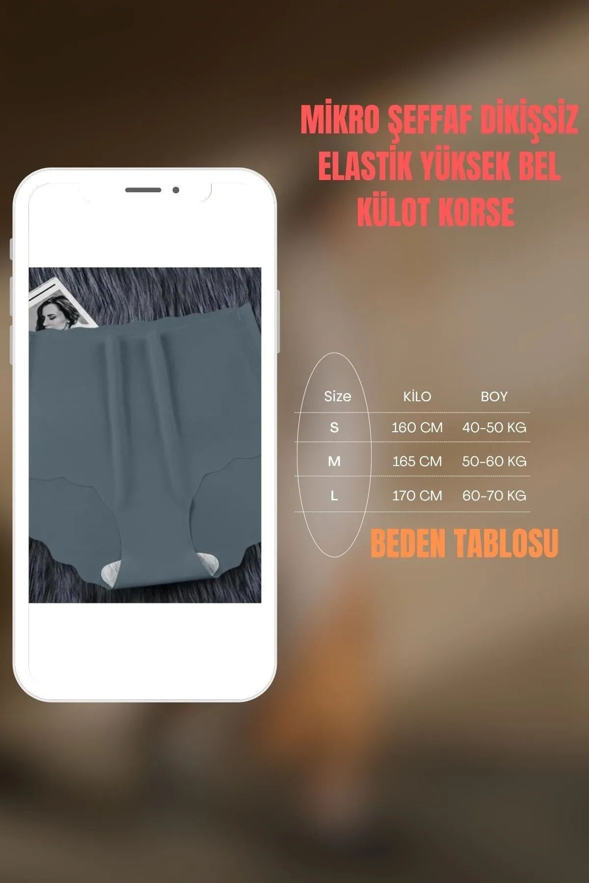 Antrasıt Mikro Şeffaf Dikişsiz Külot Kadın Için Ince Elastik Yüksek Bel Iz Yapmaz Korse