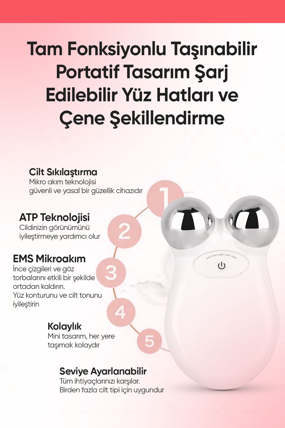 Yüz Ve Boyun Sıkılaştırıcı Kır.ışıklık Morluk Giderici Ems Güzelik Cıhazı Aleti