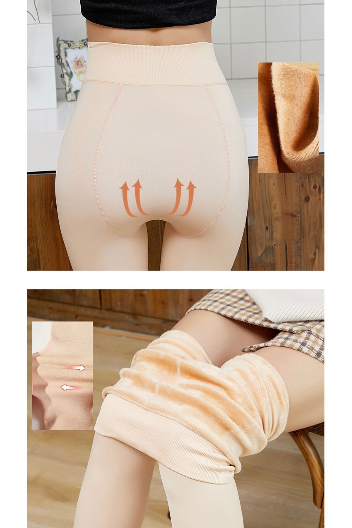 Doğal Cilt Görünümlü Wınter Plush Içi Şardonlu Kışlık Toparlayıcı Esnek Çorap