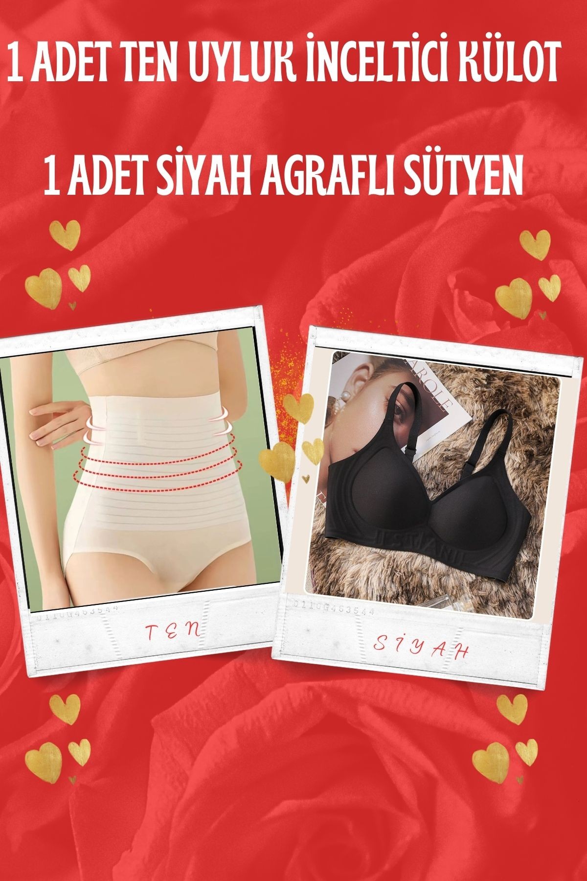 1 ADET UYLUK İNCELTİCİ KÜLOT  1 ADET AGRAFLI SÜTYEN SET