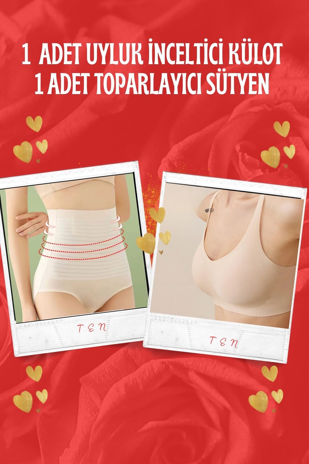 1 ADET UYLUK İNCELTİCİ KÜLOT VE 1 ADET TOPARLAYICI LAZER KESİM SÜTYEN SET