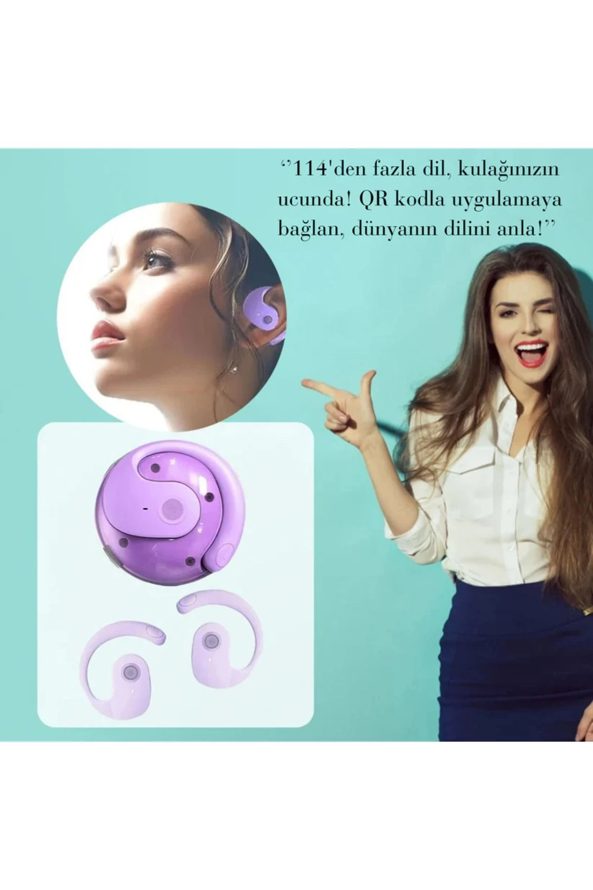 Echo Link 114 Farklı Dilde Çeviri Yapan Yapay Zeka Destekli Tercüman Kulaklık