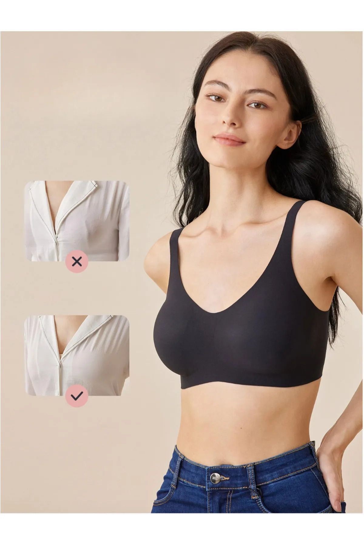 Dikişsiz Pedli Iz Yapmaz Lazer Kesim Balensiz Push Up Toparlayıcı Görünmez Sütyen