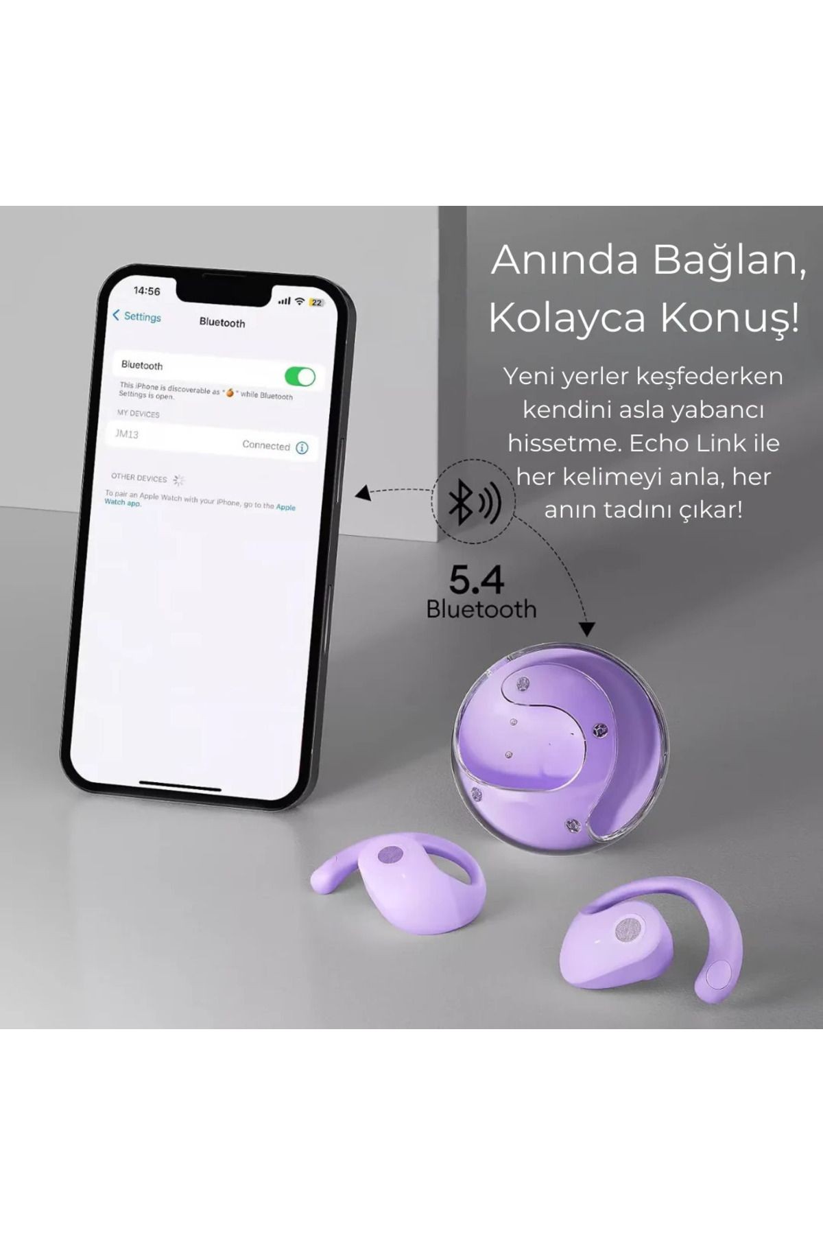 114 Farklı Dilde Çeviri Yapan Yapay Zeka Destekli Tercüman Kulaklık Bej
