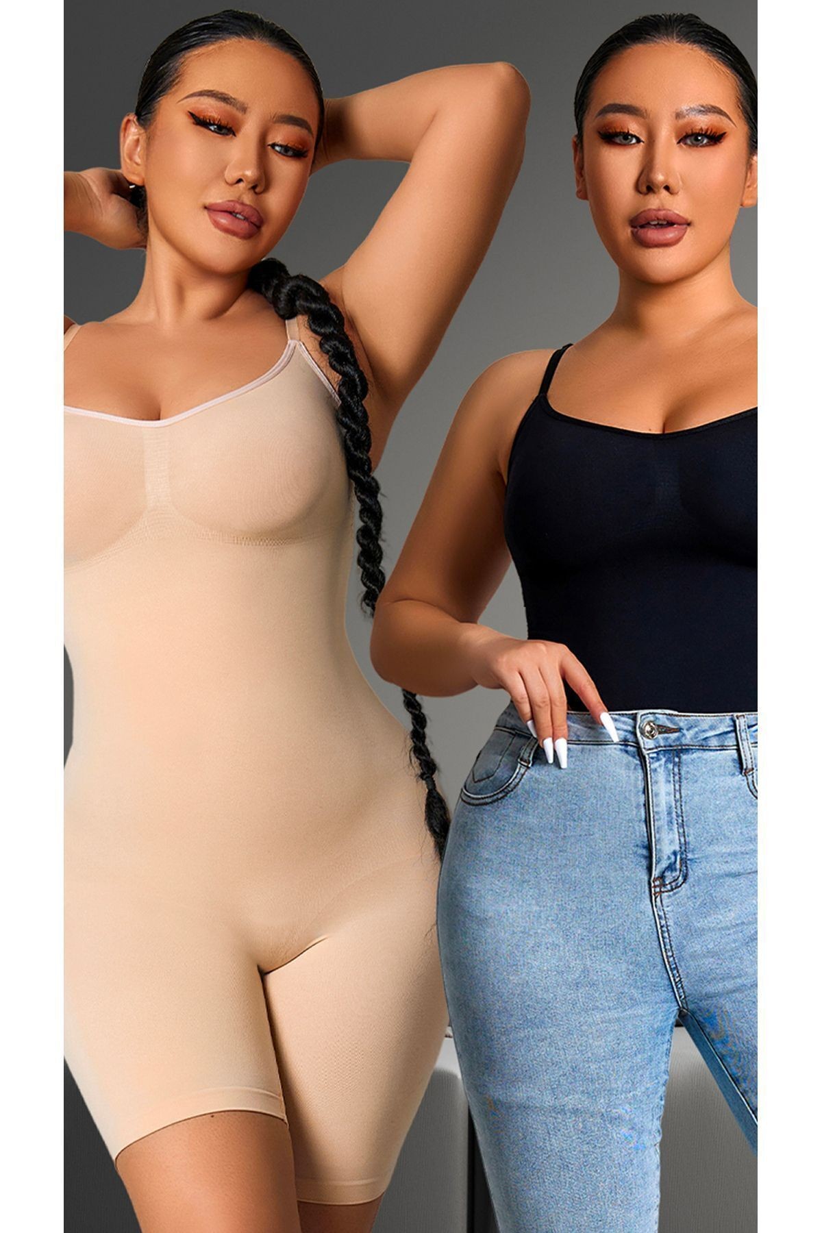TÜM VÜCUT BEL BACAK GÖĞÜS BASEN TOPARLAYICI İNCELTİCİ SHAPEWEAR KORSESİ TAM BOY SİYAH KORSE
