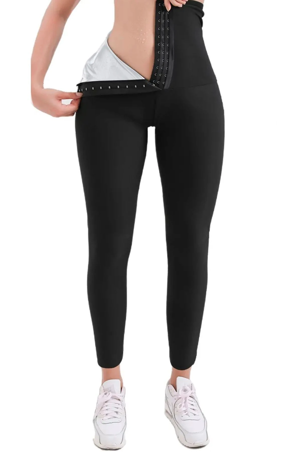 Iki Beden Incelten Ekstra Yüksek Bel Vücut Şekillendirici Beli Agraflı Korse Tayt