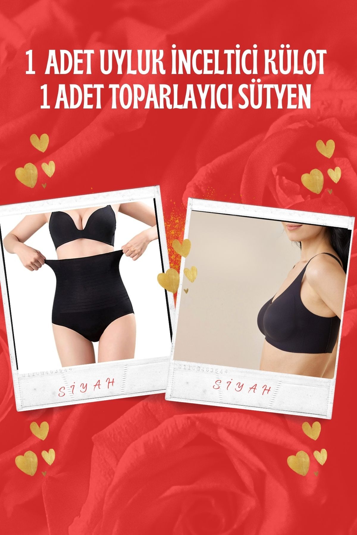 1 ADET UYLUK İNCELTİCİ KÜLOT VE 1 ADET TOPARLAYICI LAZER KESİM SÜTYEN SET