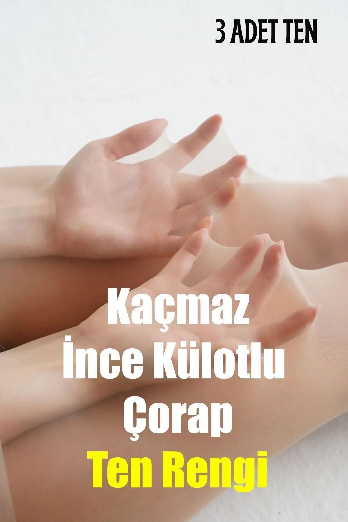 Akrilik Toparlayıcı Ultra Dayanıklı Kaçmaz Ince Külotlu Çorap 3 Adet Ten