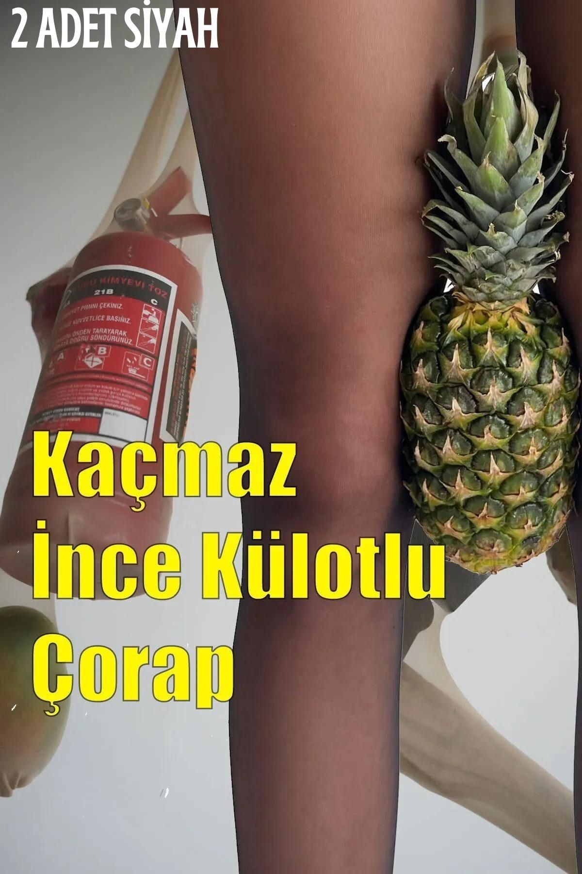 Akrilik Toparlayıcı Ultra Dayanıklı Kaçmaz Ince Külotlu Çorap 2 Adet Siyah