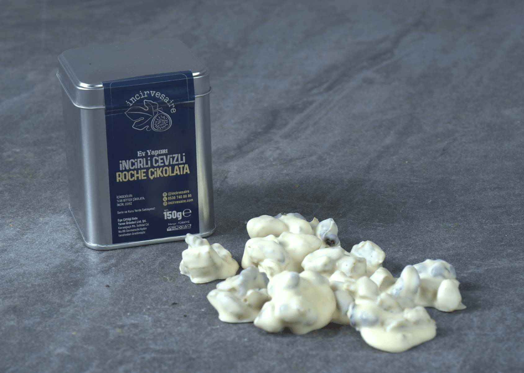 İncirli Cevizli Roche Çikolata Beyaz 150 Gr.