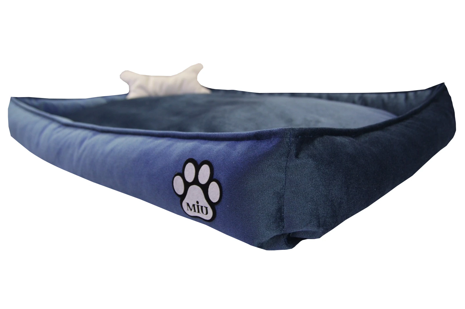 Ortopedik Kedi Ve Köpek Yatağı Yıkanabilir Kemik Yastıklı Tüplü Mavi