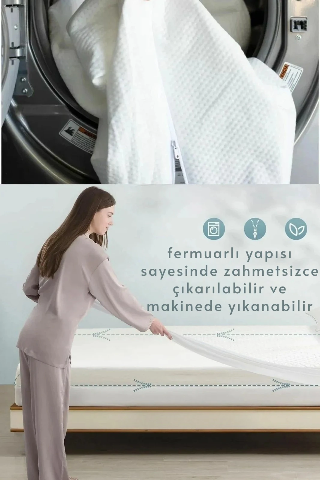 Fermuarlı Yatak Kılıfı, Yatak Pedi&şiltesi,yatak Kılıfı,yıkanabilir (İSTENİLEN ÖLÇÜDE DİKİLEBİLİR)