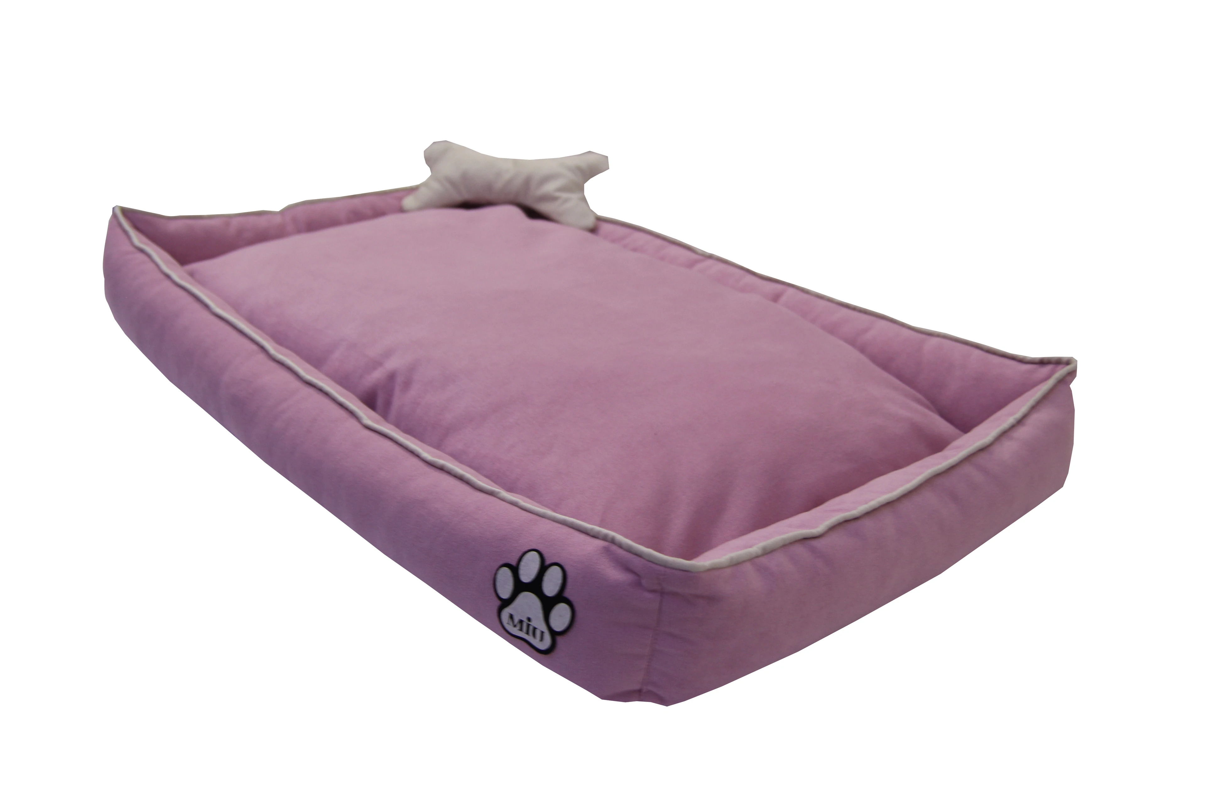 Ortopedik Kedi Ve Köpek Yatağı Yıkanabilir Kemik Yastıklı Tüplü Pembe