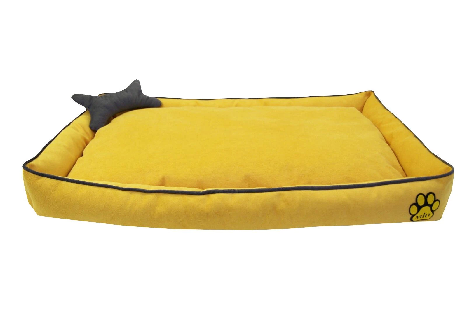 Ortopedik Kedi Ve Köpek Yatağı Yıkanabilir Kemik Yastıklı Tüplü Sarı