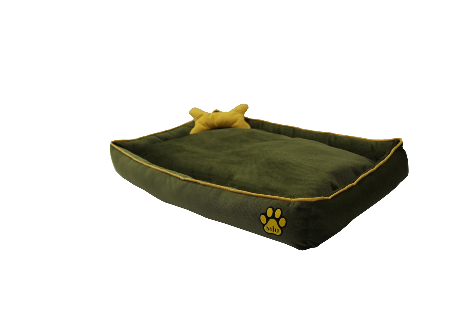 Ortopedik Kedi Ve Köpek Yatağı Yıkanabilir Kemik Yastıklı Tüplü Yeşil