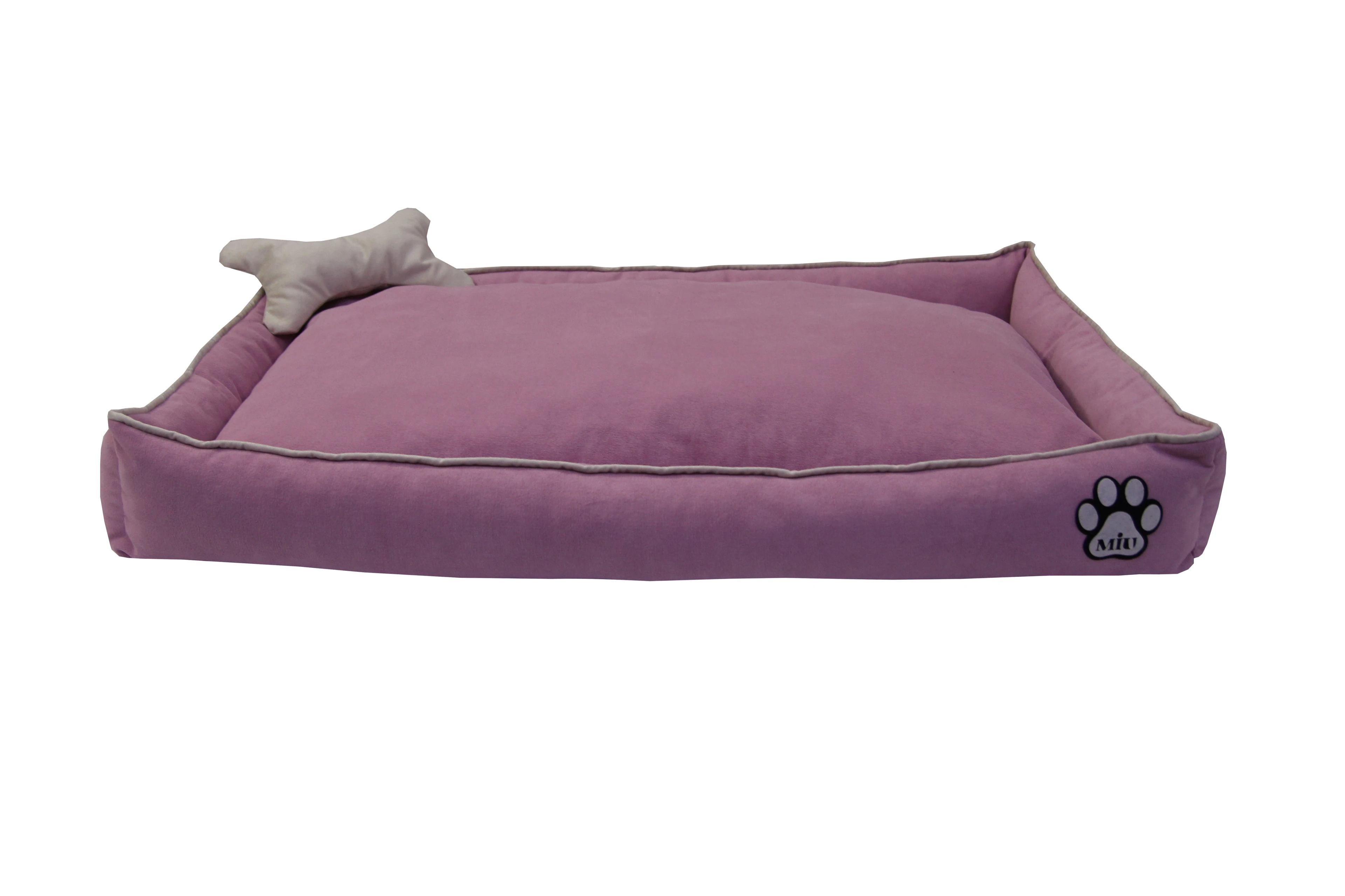Ortopedik Kedi Ve Köpek Yatağı Yıkanabilir Kemik Yastıklı Tüplü Pembe