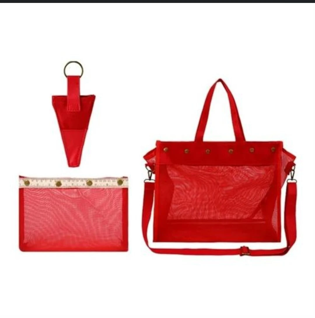 ŞEFFAF ÖRGÜ HOBİ ÇANTASI ( RENKLİ )