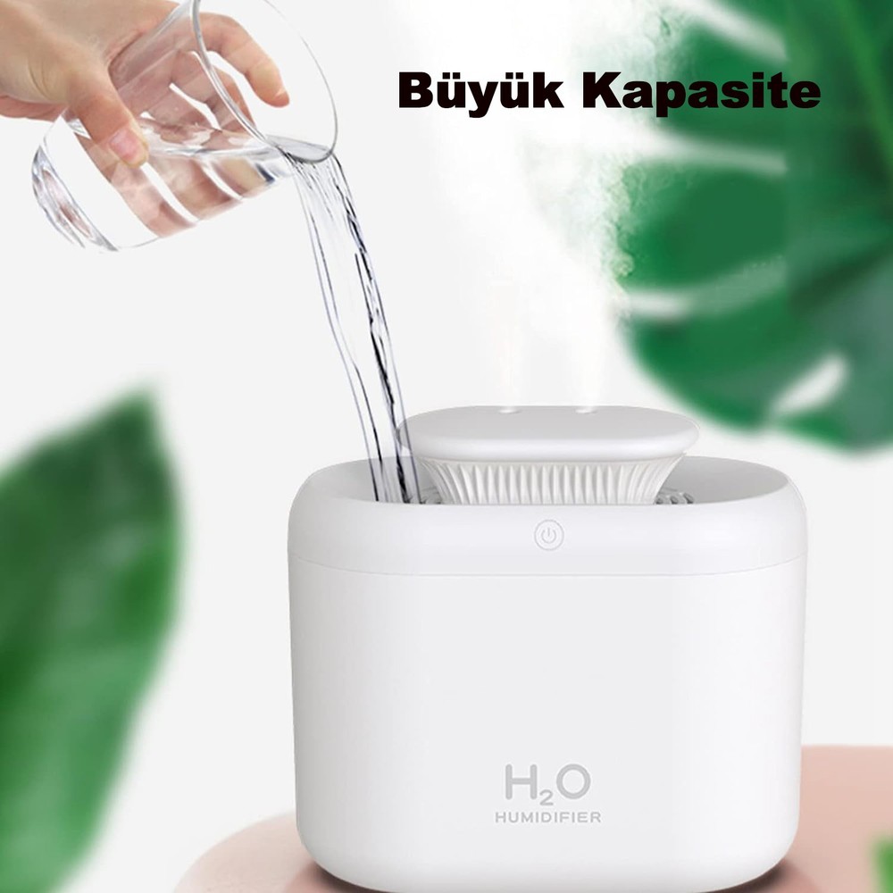 3.3 Litre Ultrasonik Buhar Makinesi Hava Nemlendirici Çift Sprey Buhar Makinesi LED Işıklı