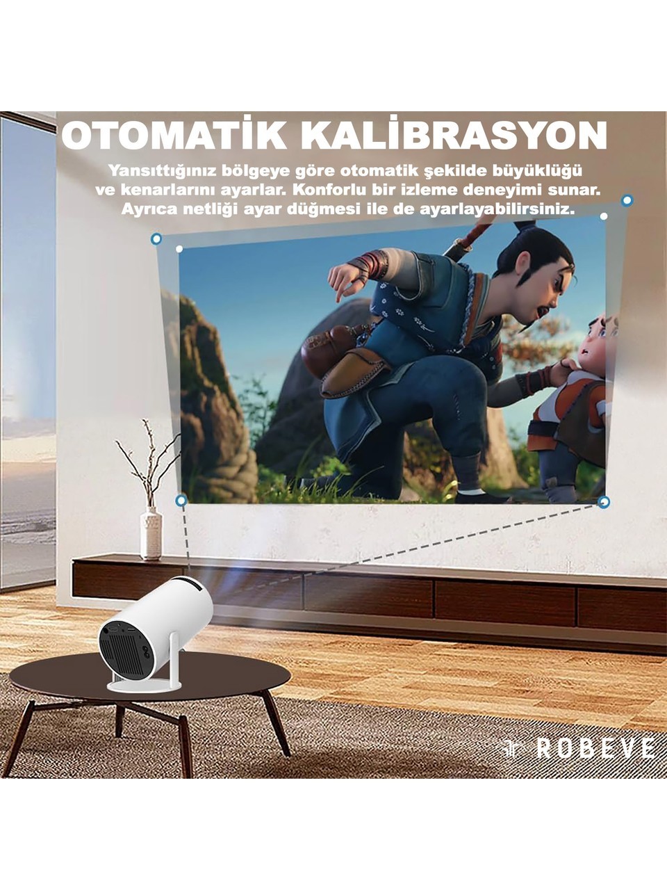 Mini Projeksiyon Taşınabilir Projeksiyon Cihazı Hd Projeksiyon Cihazı Android 11 Android Tv Projeksiyon Cihazı Ev Sinema Projeksiyon Akıllı Hoparlörlü Projeksiyon Wifi Bluetooth Taşınabilir