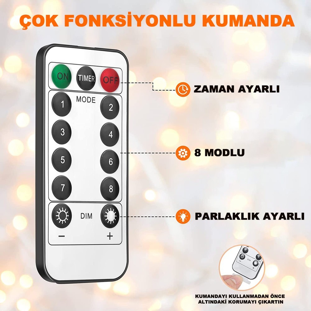 3x3 Metre Peri LED Kumandalı Perde Asma Kancalı Peri LED Yılbaşı LED Gün Işığı LED Işık 8 Modlu Parti Işığı Dekoratif Işık LED Saçak LED Işık Perde LED Yılbaşı Dekorasyon