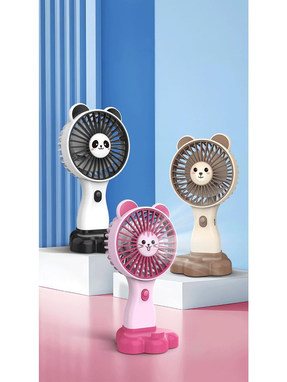 Mini El Fanı Hayvan Figürlü Vantilatör Süper Güçlü Mini Fan Klima Fan