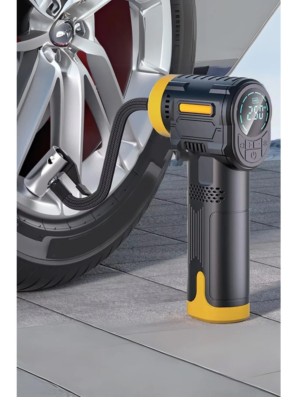 Şarjlı Oto Kompresörü Şarjlı Lastik Şişirme Cihazı Auhma Şarjlı Lastik Kompresörü 3600 Mah Lastik Şişirme Makinesi Motosiklet / Scooter / Bisiklet / Top / Araç Lastik Pompası