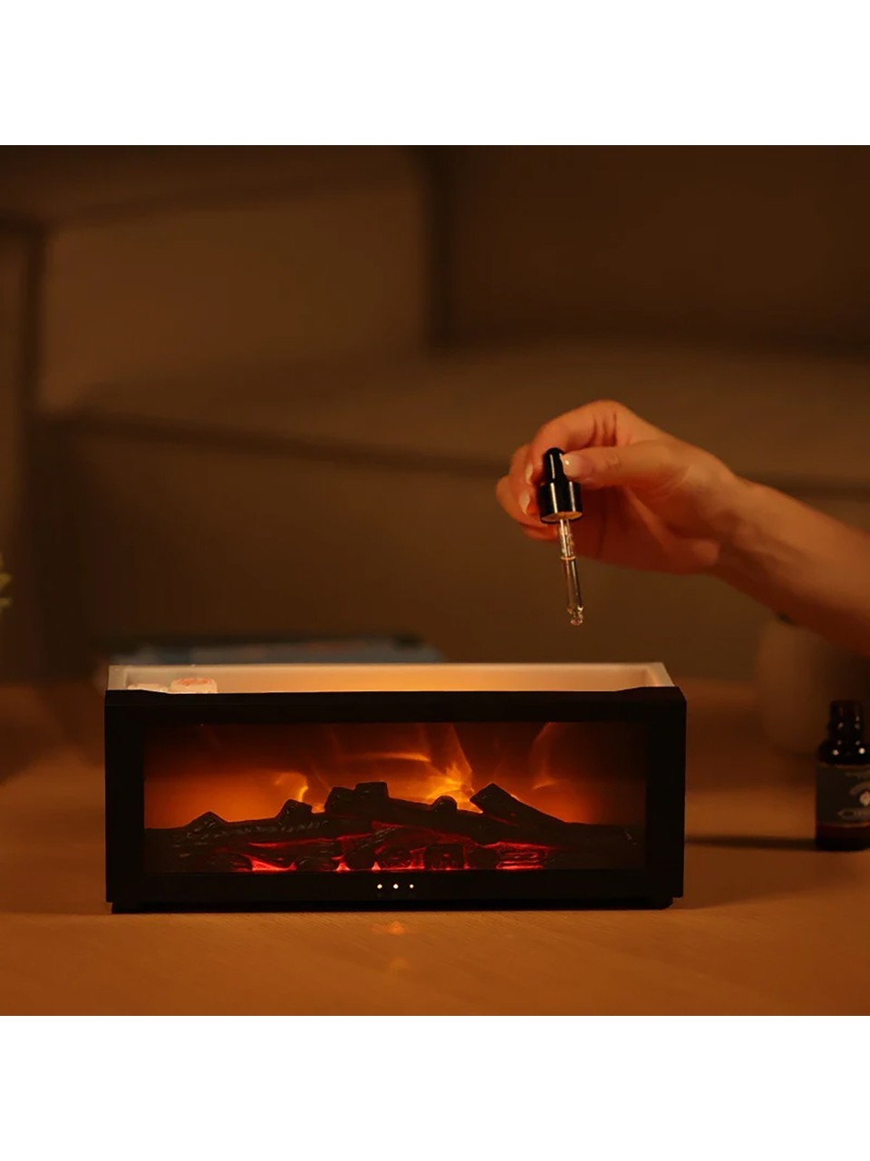 Şömine Hava Nemlendirici Uzaktan Kumandalı Hava Nemlendirici 7 Renk Şömine Aroma Difüzör Aroma Terapi Cihazı Buhar Makinesi
