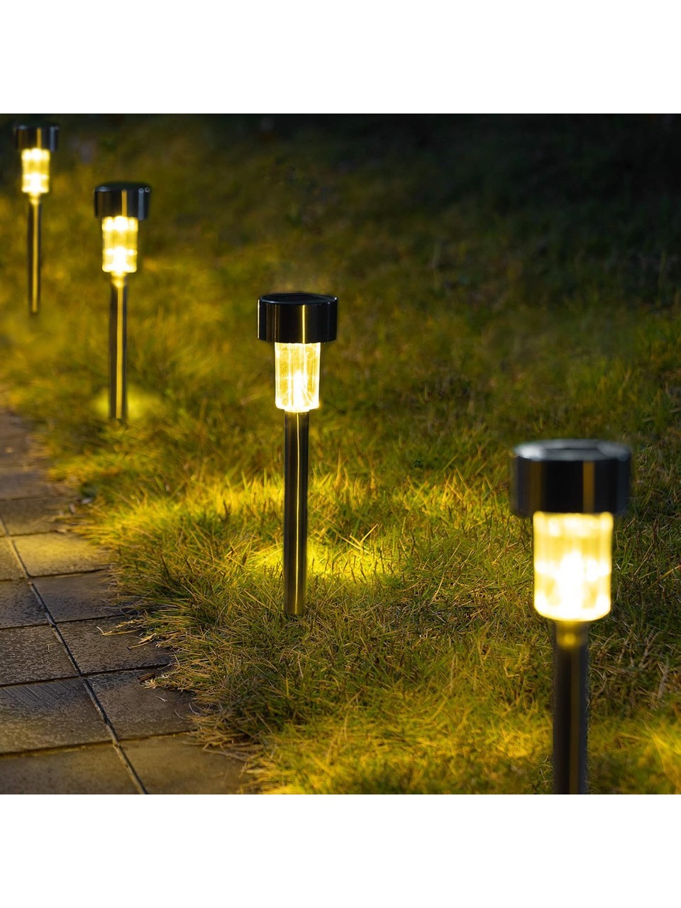 Solar Bahçe Lambası 10’lu Set Direk Aydınlatma – Güneş Enerjili LED Işık, Su Geçirmez, Dış Mekan Aydınlatması, Kolay Kurulum, Enerji Tasarruflu, Modern Tasarım
