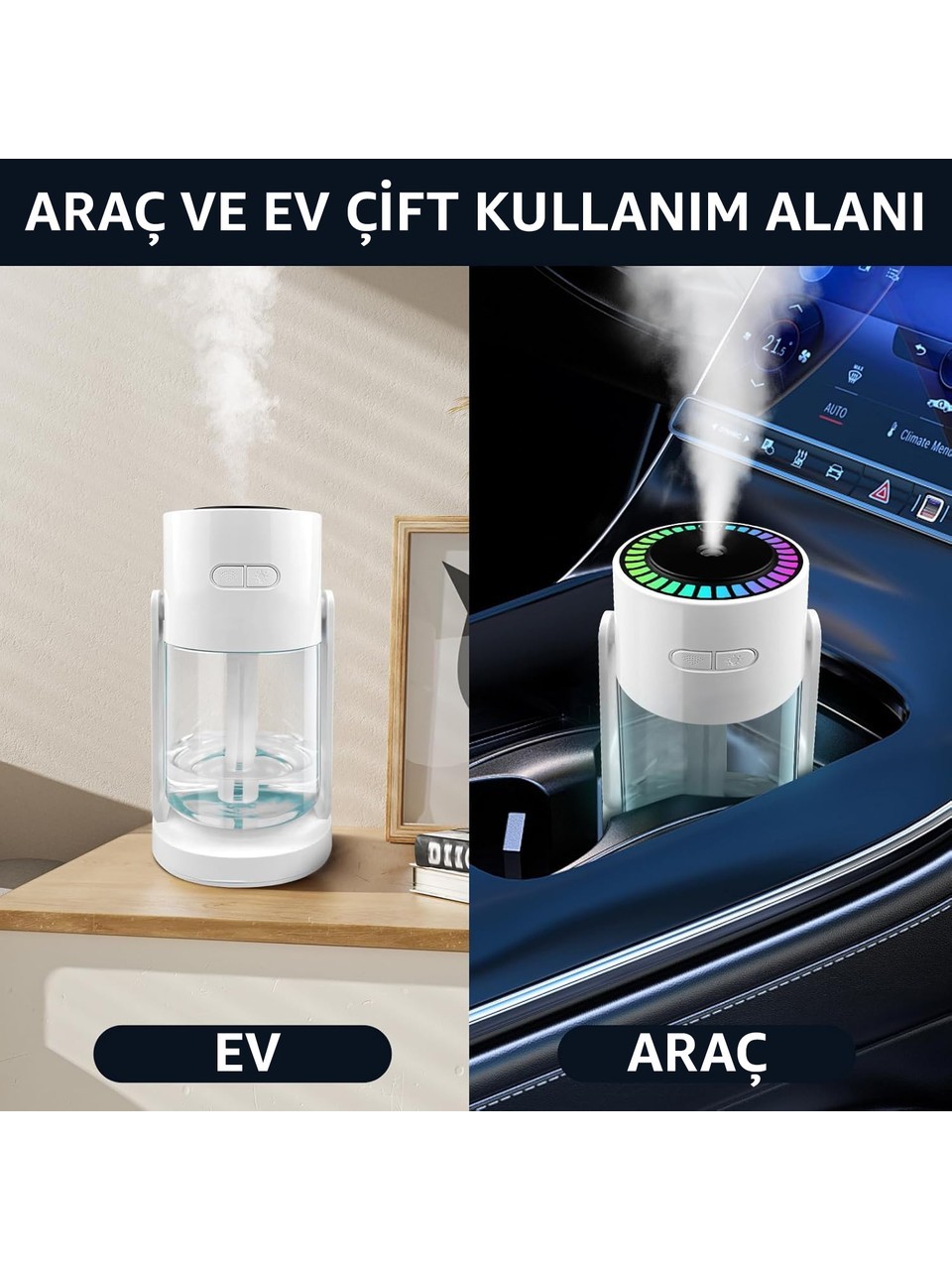 Yıldız Projeksiyon Yıldız Projektör Hava Nemlendirici Buhar Makinesi Aroma Difüzör LED Işıklı Araç Nemlendirici Oto Buhar Makinesi Araç Buhar Makinesi