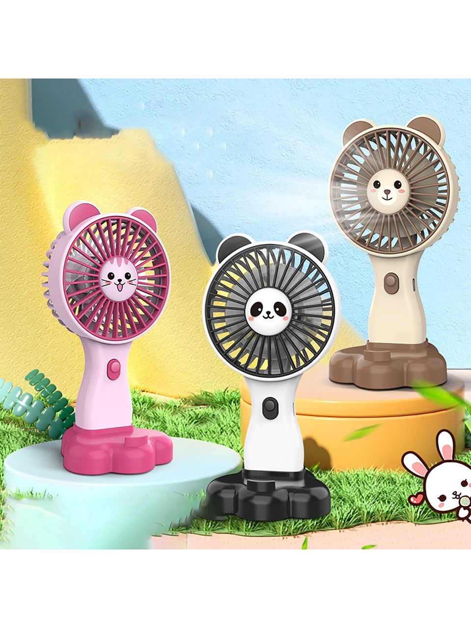 Mini El Fanı Hayvan Figürlü Vantilatör Süper Güçlü Mini Fan Klima Fan
