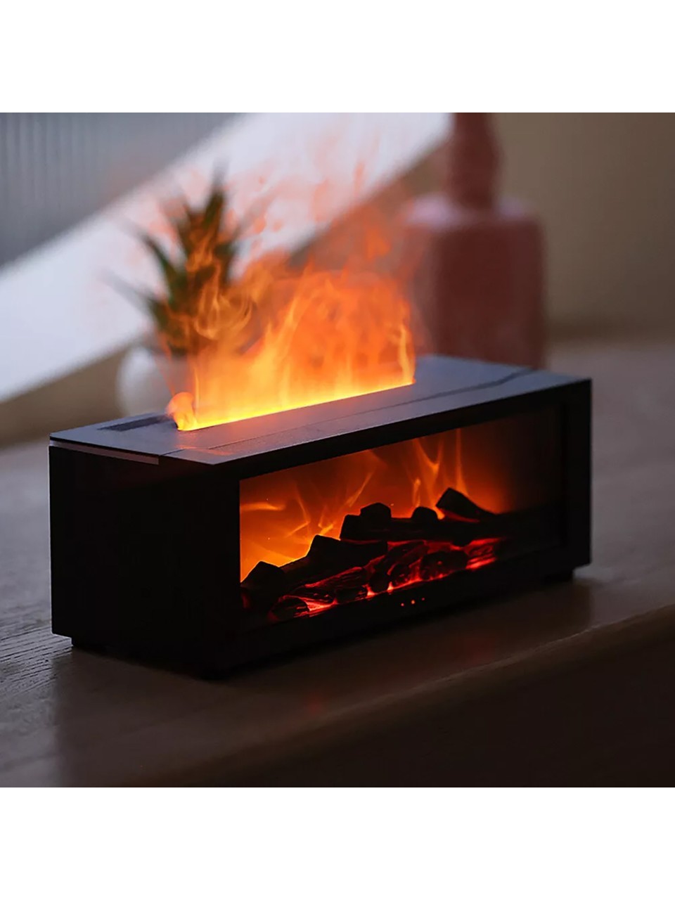 Şömine Hava Nemlendirici Uzaktan Kumandalı Hava Nemlendirici 7 Renk Şömine Aroma Difüzör Aroma Terapi Cihazı Buhar Makinesi