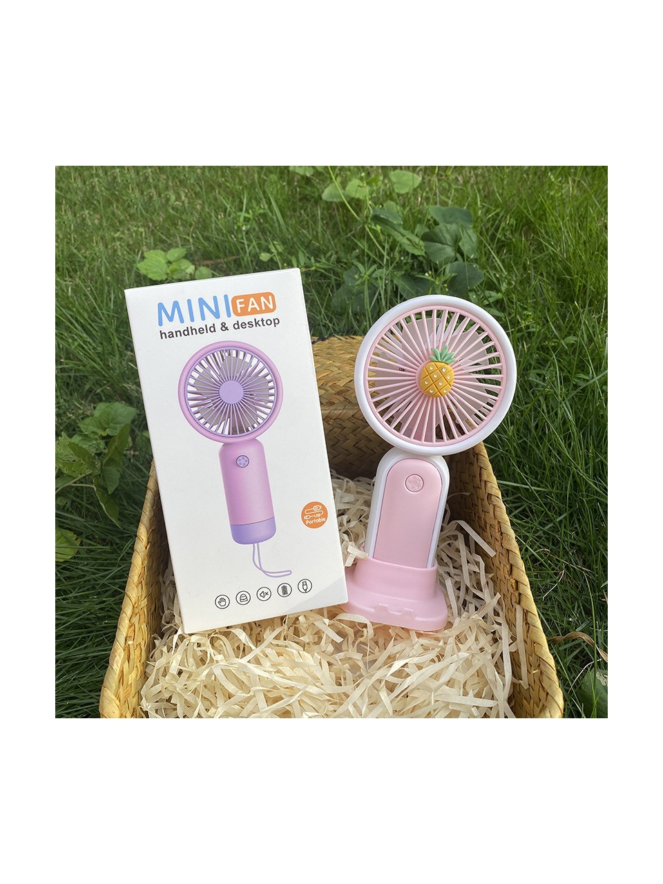 Taşınabilir Mini Fan Vantilatör Şarjlı Mini Serinletici Masaüstü Vantilatör Renkli Stantlı Vantilatör Klima Güçlü ve Sessiz Fan