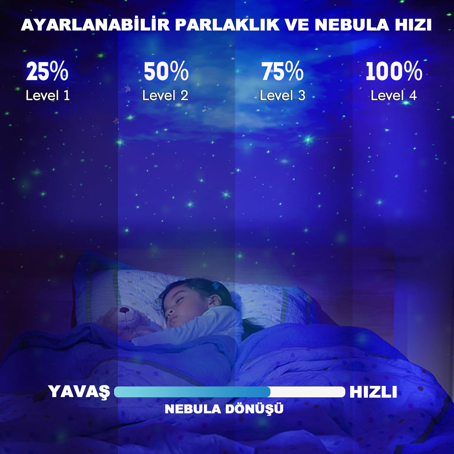 Robeve Astronot Gece Lambası Astronot Projektör Gece Lambası Uzaktan Kumandalı Çok Renkli Nebula Gece Lambası Yıldızlı Gece Lambası Zamanlayıcılı Gece Projektörü