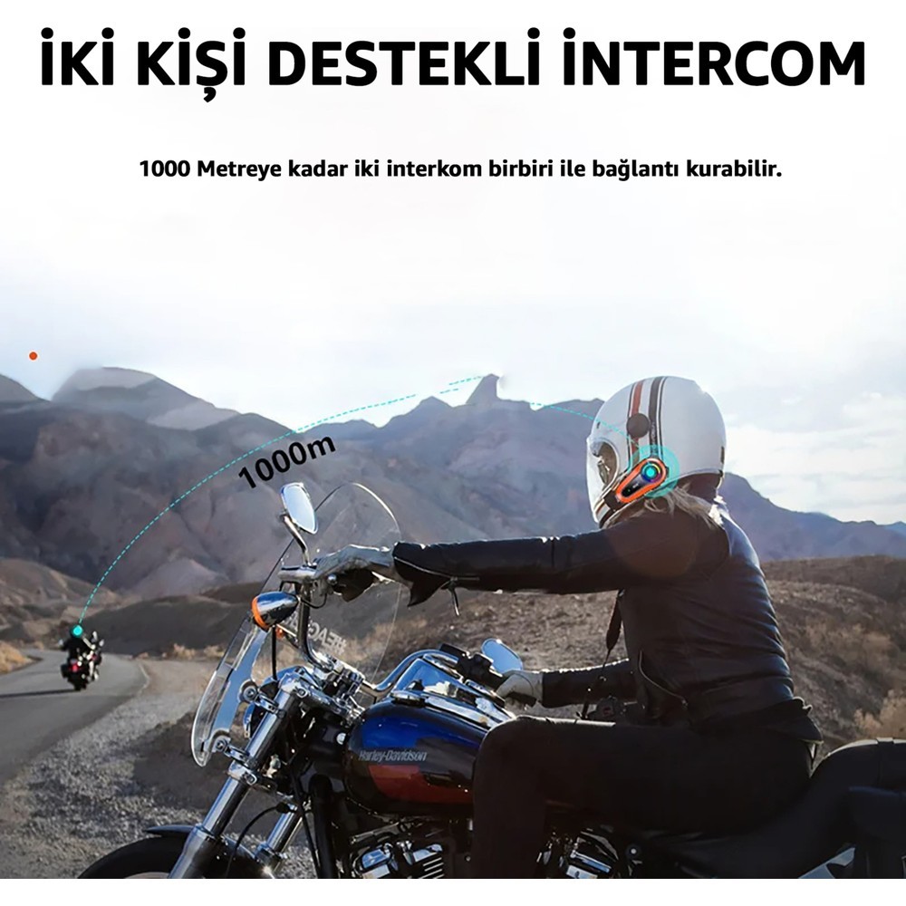 Q08-2X Iki Kişi Bağlantılı Motorsiklet Kask Intercom Rgb Işıklı Uzun Şarj Süresi Su Geçirmez Intercom Çift Bağlantılı Intercom