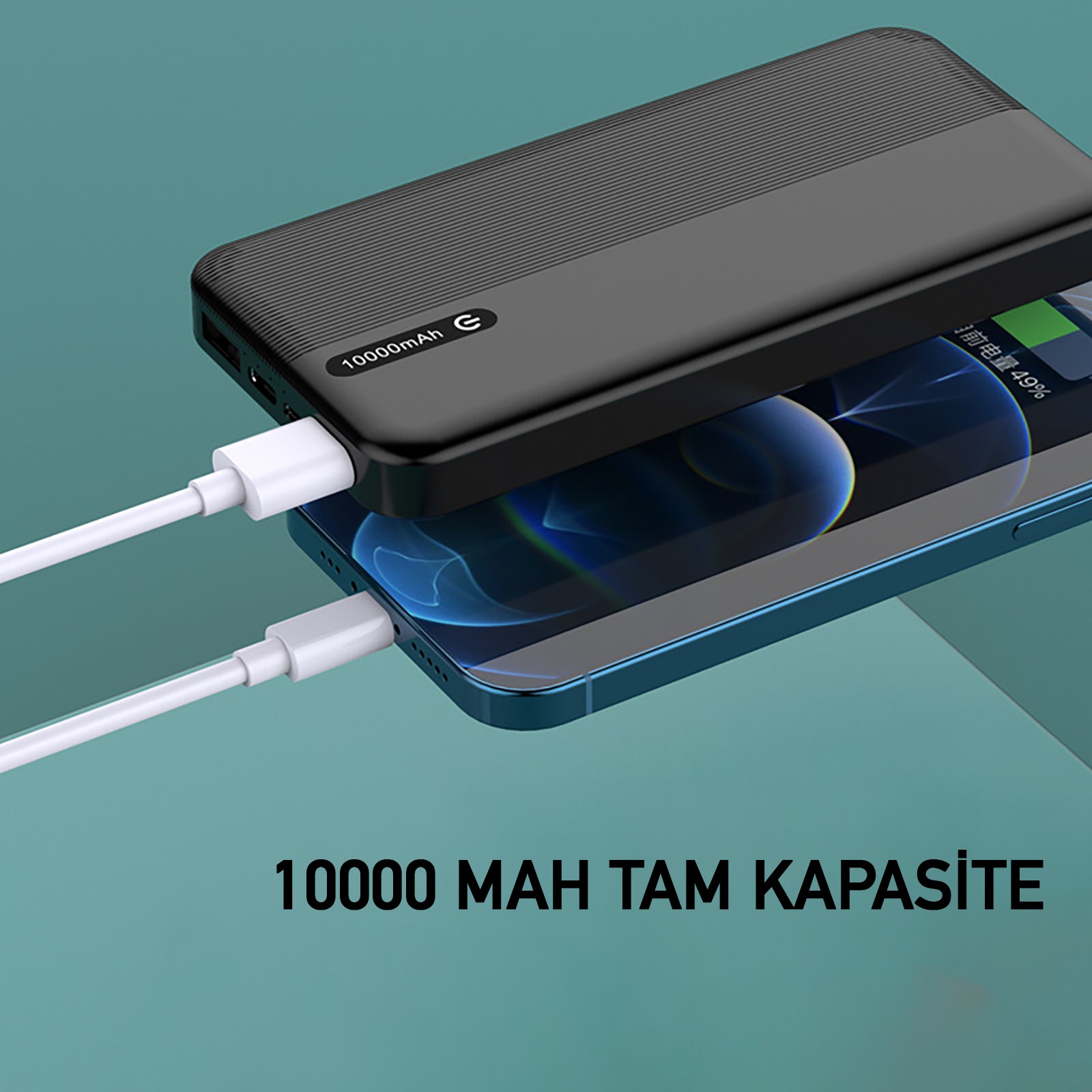 Robeve 10000 Mah Powerbank Taşınabilir Hızlı Şarj Cihazı Şarj Aleti 2 Çıkışlı Powerbank Şarj Cihazı Pw-92