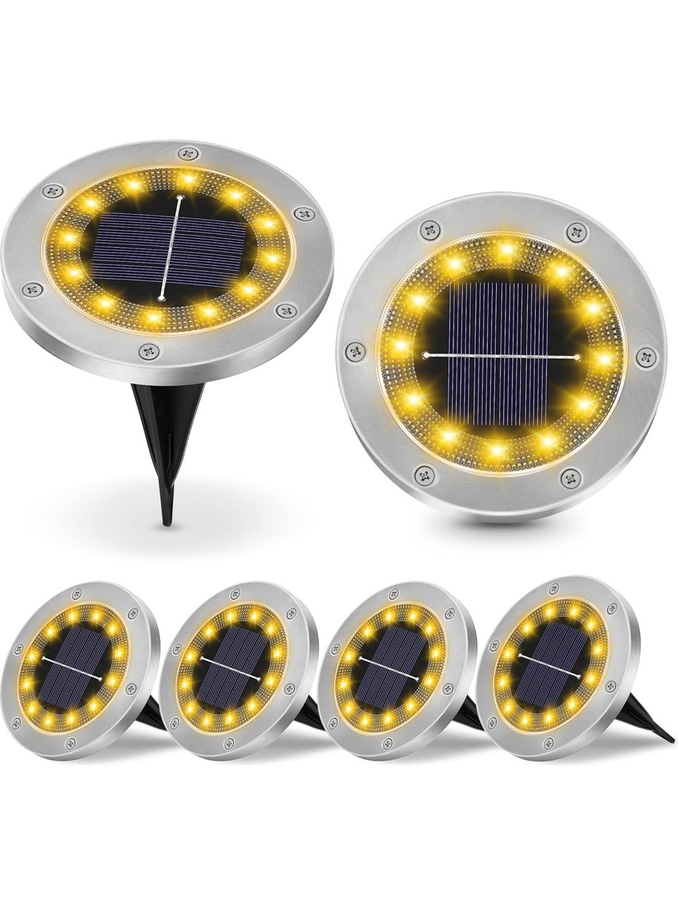 Solar Işık 4'lü Paket - Güneş Enerjili Bahçe Aydınlatması Yol Işığı, Su Geçirmez LED Lamba, Kolay Kurulum, Enerji Tasarruflu, Dış Mekan Işığı