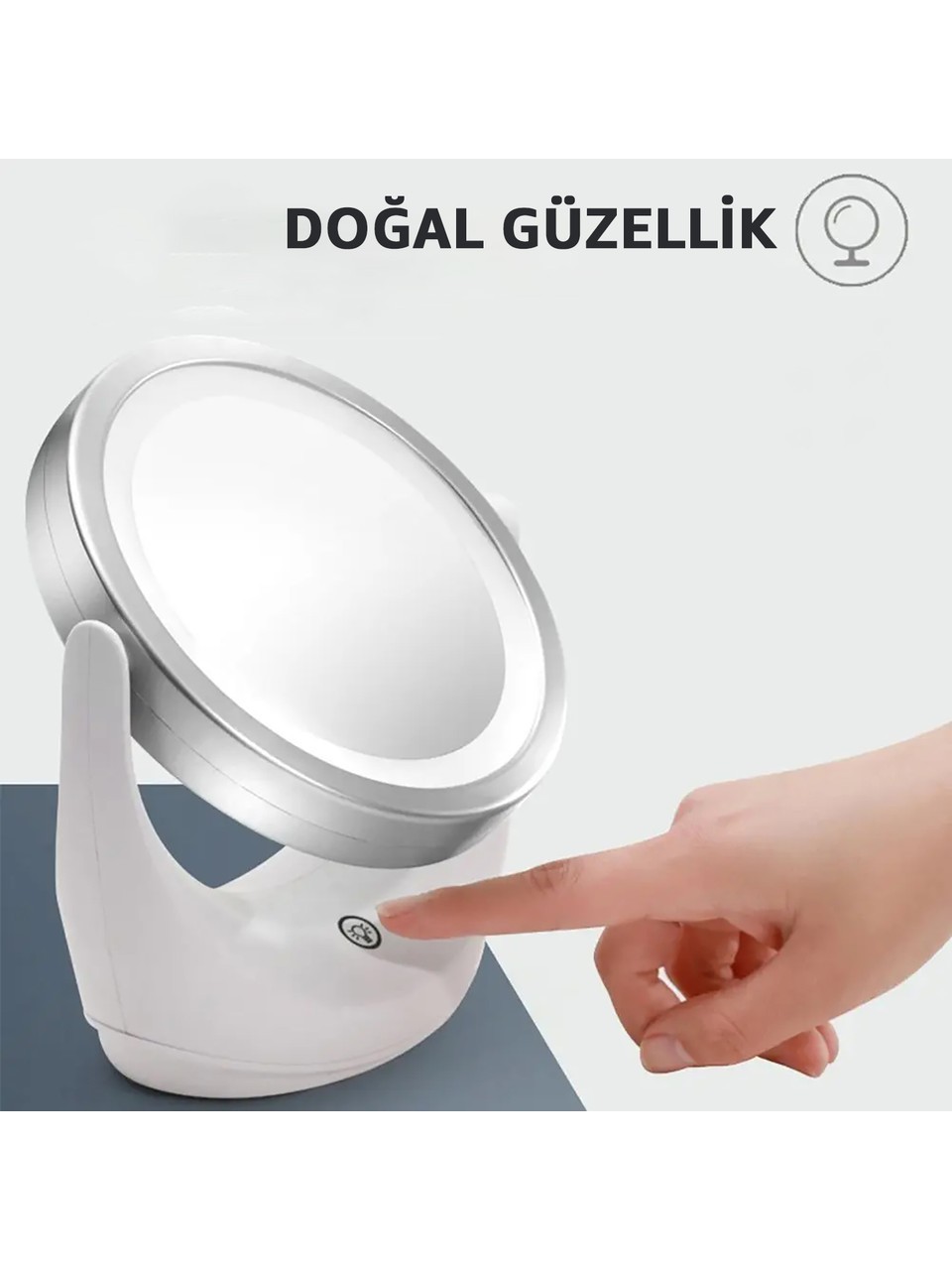 Çift Taraflı Makyaj Aynası Şarjlı Makyaj Aynası 5 Kat Büyütme Işıklı Makyaj Aynası Gün Işığı ve Beyaz Işık Makyaj Aynası Güzellik Aynası