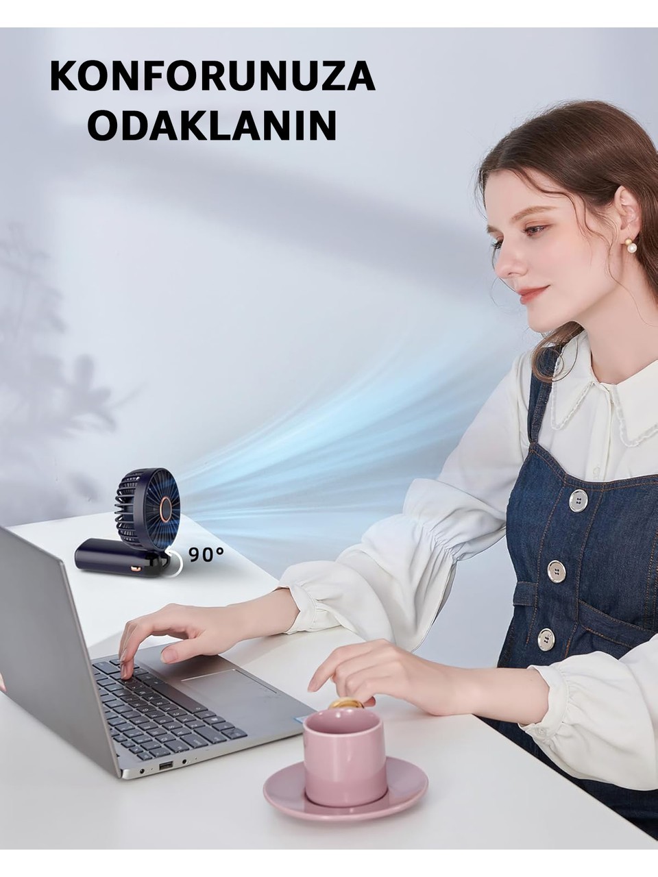  Taşınabilir Elle Tutulabilir Dijital Göstergeli Vantilatör Fan – 5 Hız Ayarı, Şarj Edilebilir, Kompakt ve Hafif Tasarım, Düşük Gürültü Seviyesi, Seyahat ve Ofis Kullanımı Için Ideal El Fanı