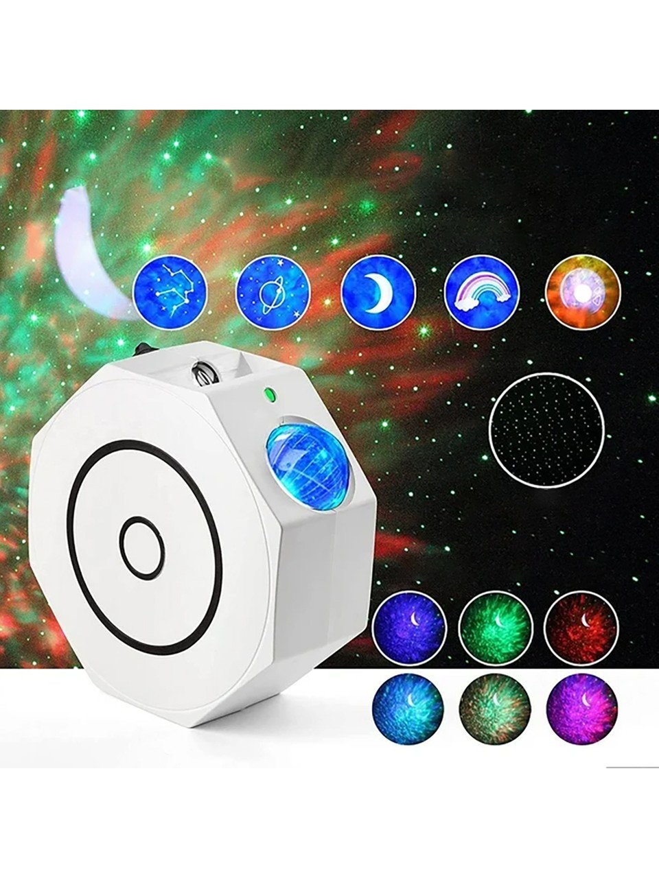 Altıgen Projektör Lamba – Galaxy Gece Lambası, Bluetooth Hoparlörlü, Renkli Yıldız Gökyüzü Projeksiyonu ile Geceyi Aydınlatın - Nebula Yıldız Gece Lambası Çocuk Gece Lambası