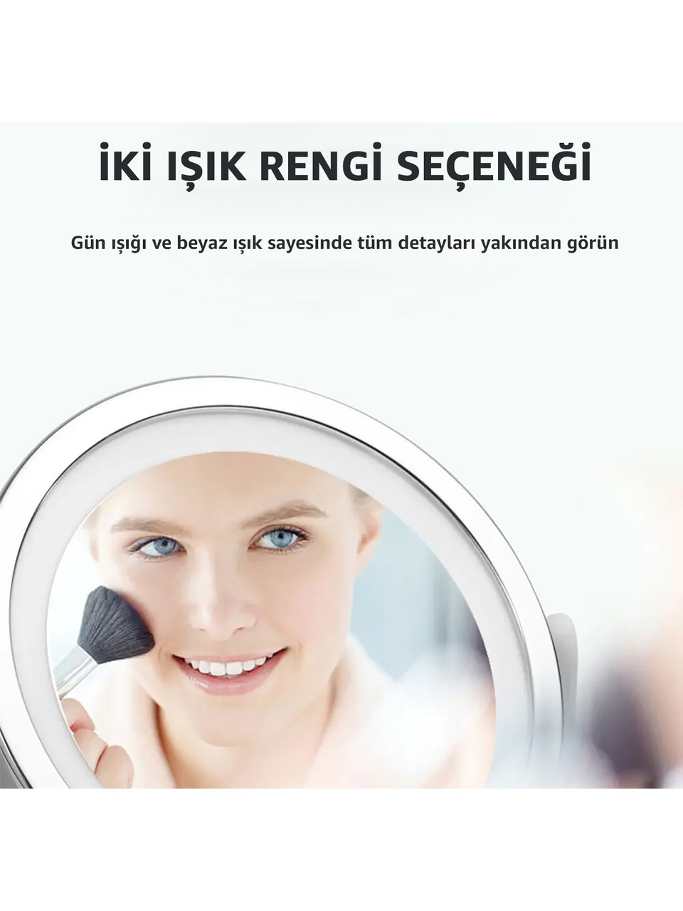 Çift Taraflı Makyaj Aynası Şarjlı Makyaj Aynası 5 Kat Büyütme Işıklı Makyaj Aynası Gün Işığı ve Beyaz Işık Makyaj Aynası Güzellik Aynası